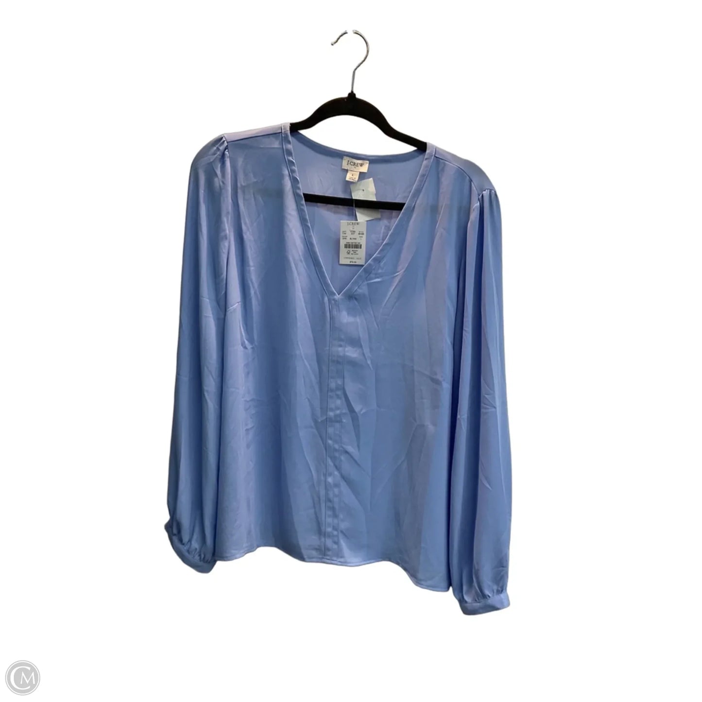 Blouse Long Sleeve By J. Crew In Blue, Size: L