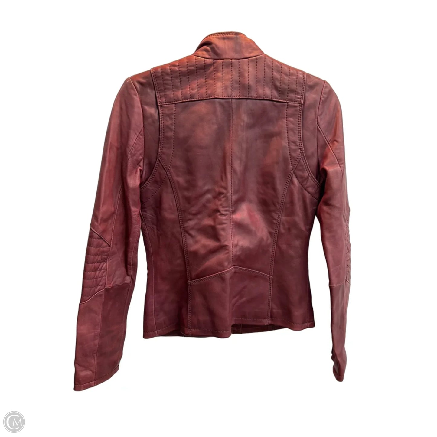 Jacket Leather By Michael By Michael Kors In Maroon, Size: M