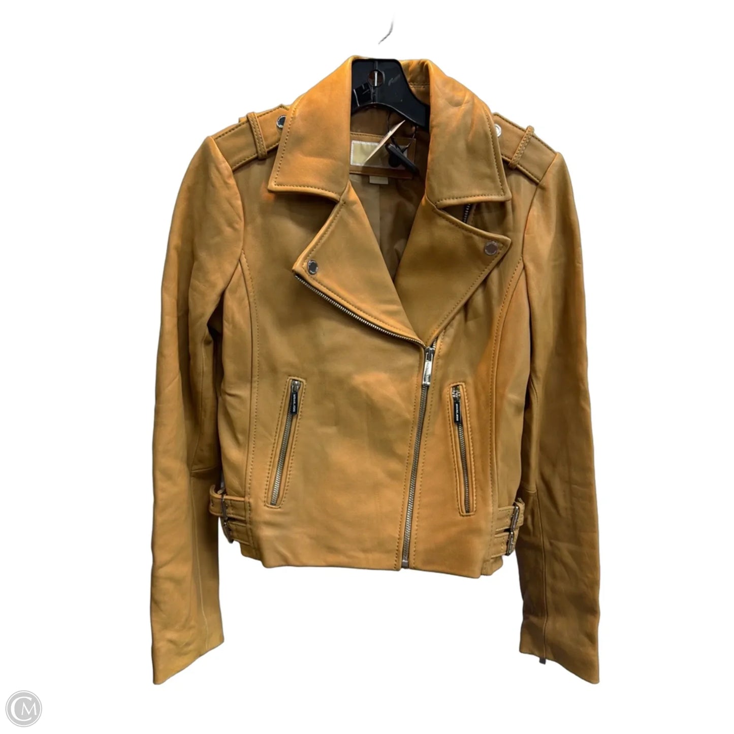 Jacket Leather By Michael By Michael Kors In Tan, Size: S