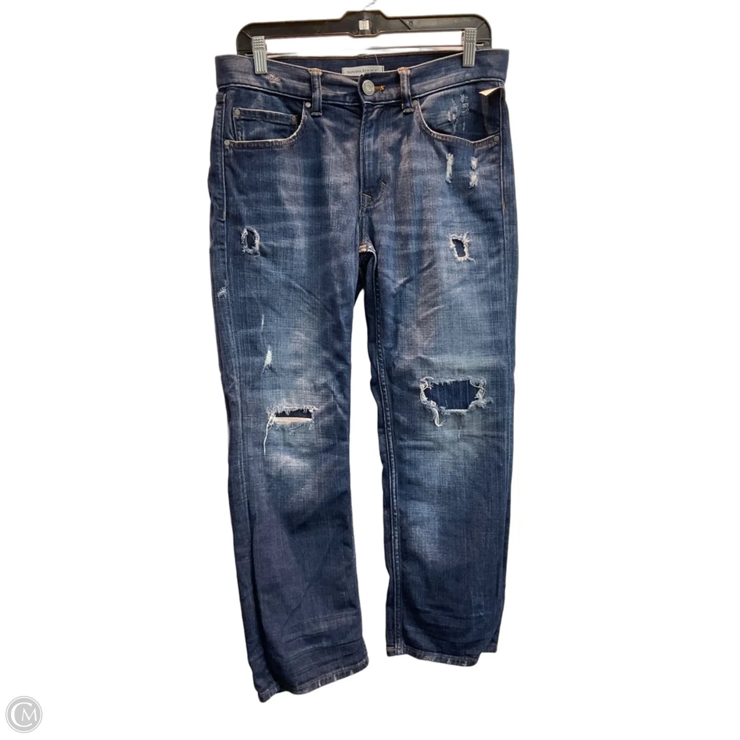 Jeans Straight By Banana Republic In Blue Denim, Size: 6
