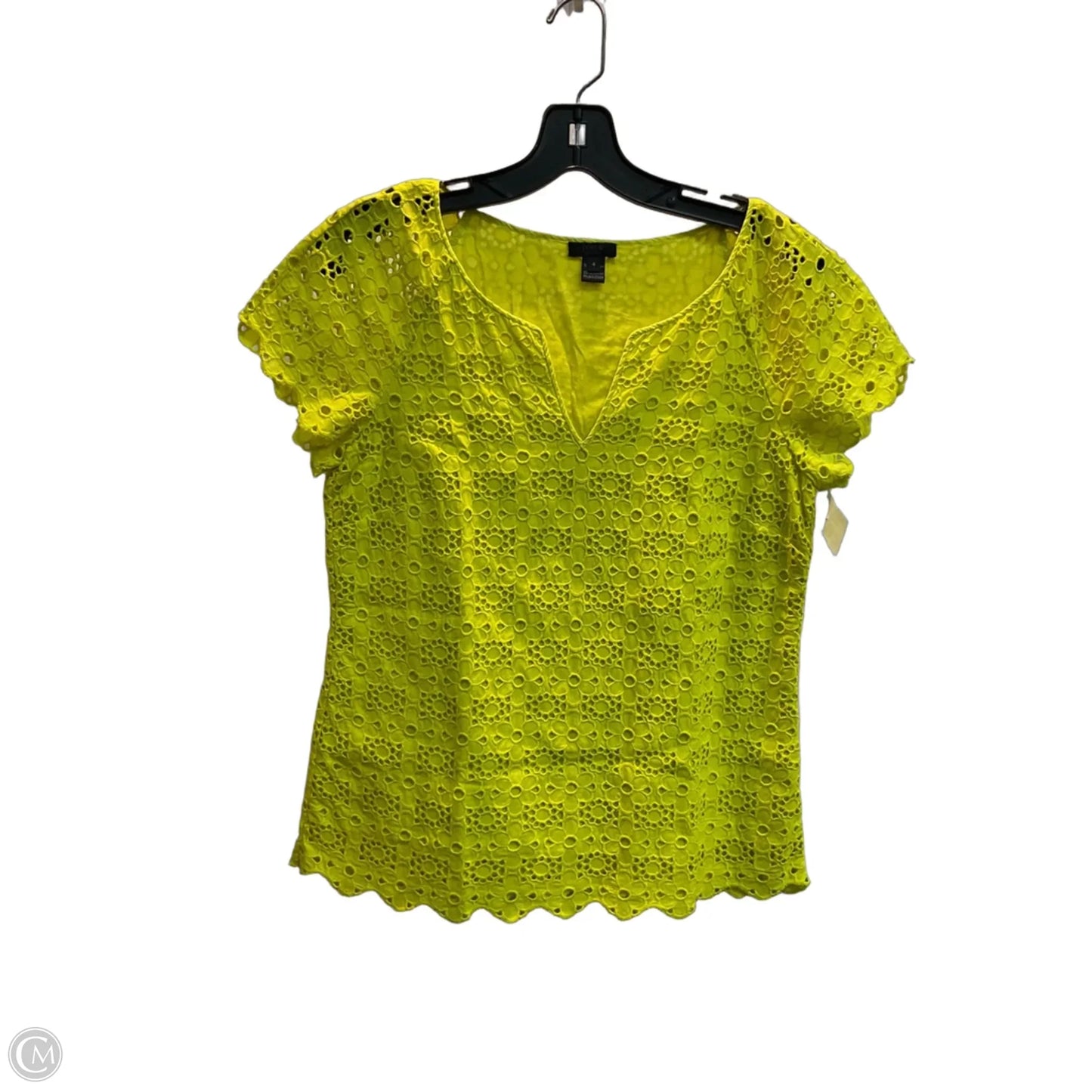 Top Short Sleeve By J. Crew In Chartreuse, Size: S