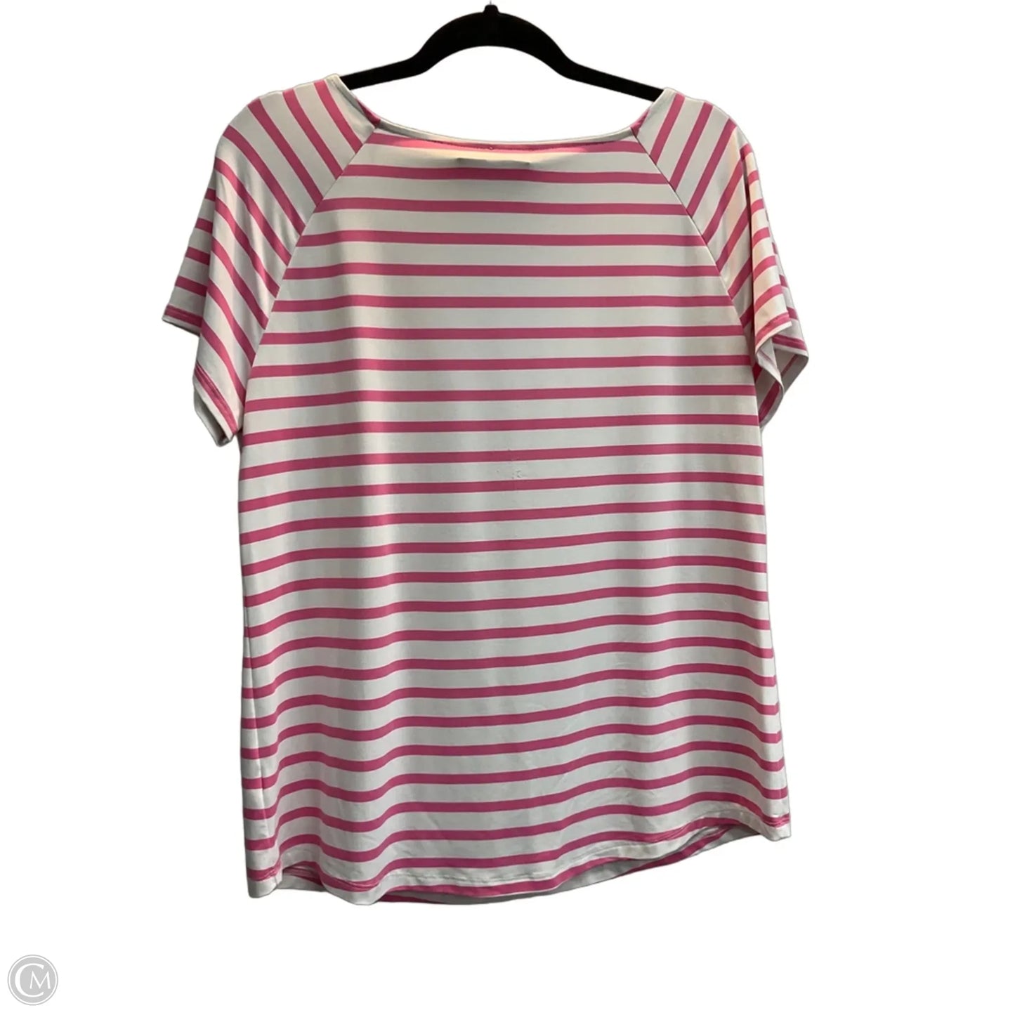 Top Short Sleeve Basic By Talbots In Striped Pattern, Size: L