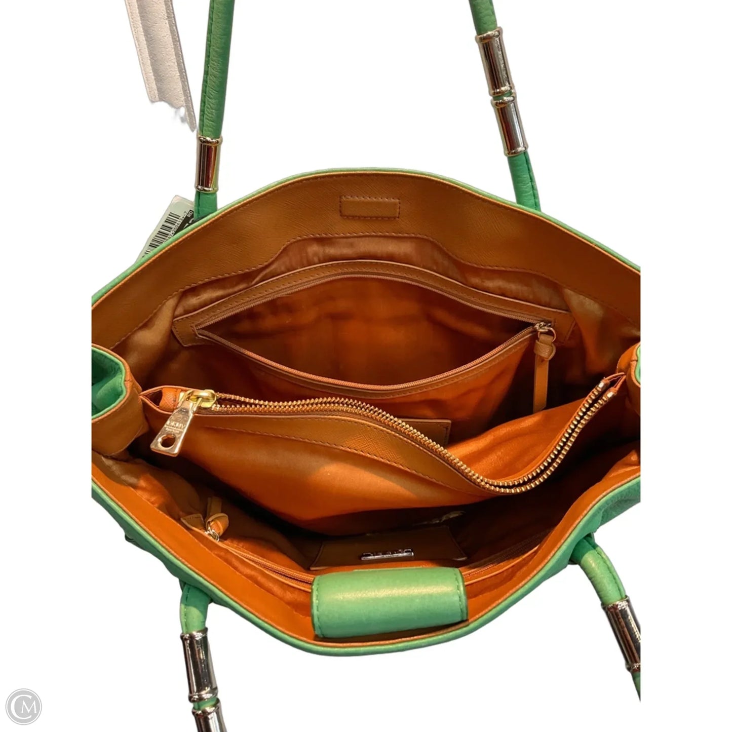 Handbag Leather By Dkny, Size: Medium