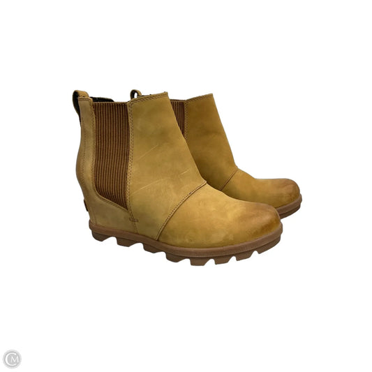 Boots Ankle Heels By Sorel In Brown, Size: 9.5