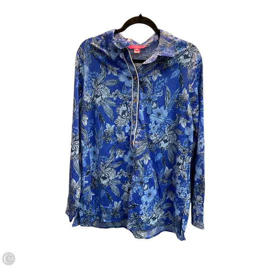 Blouse Designer By Lilly Pulitzer In Blue, Size: Xl