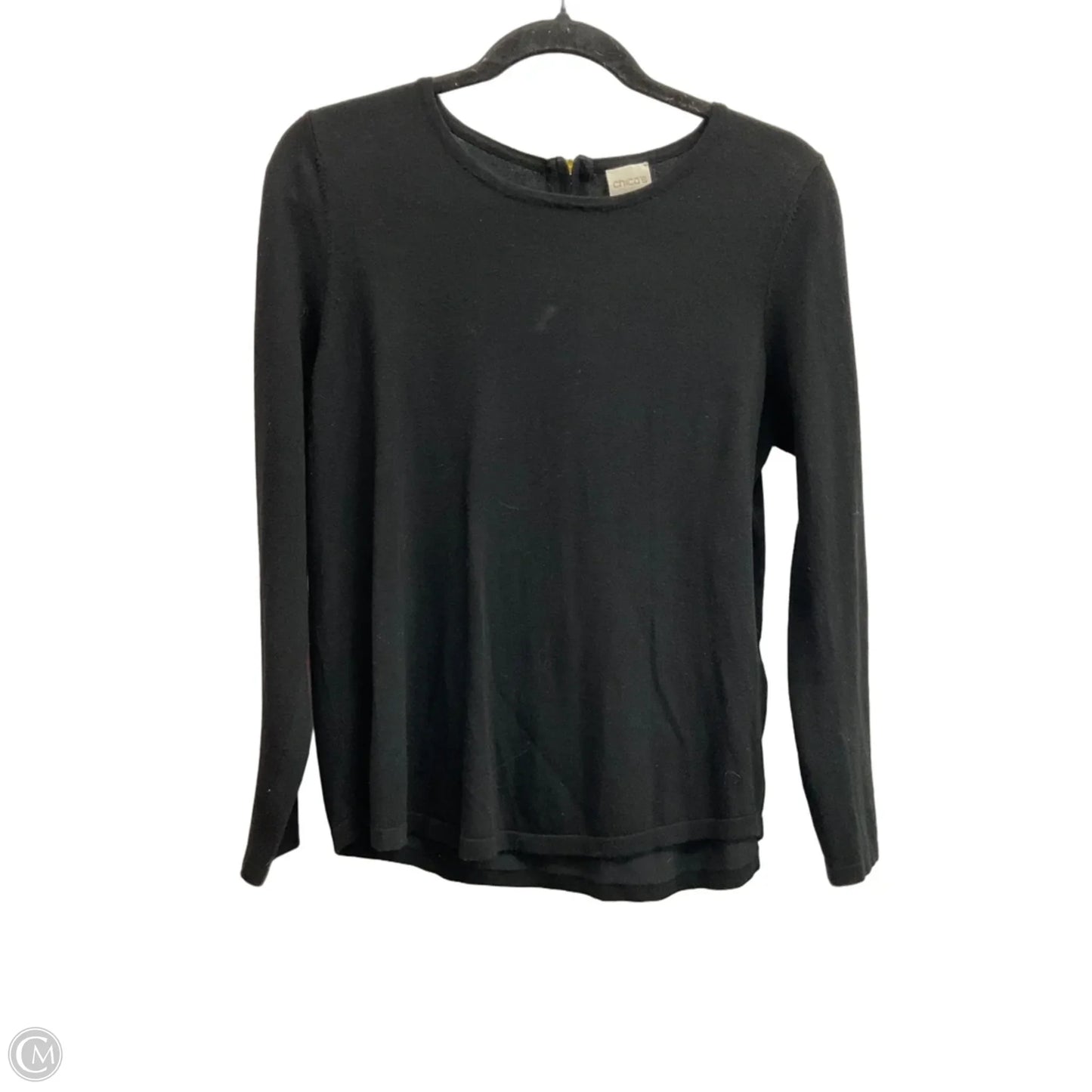 Top Long Sleeve By Chicos In Black, Size: M