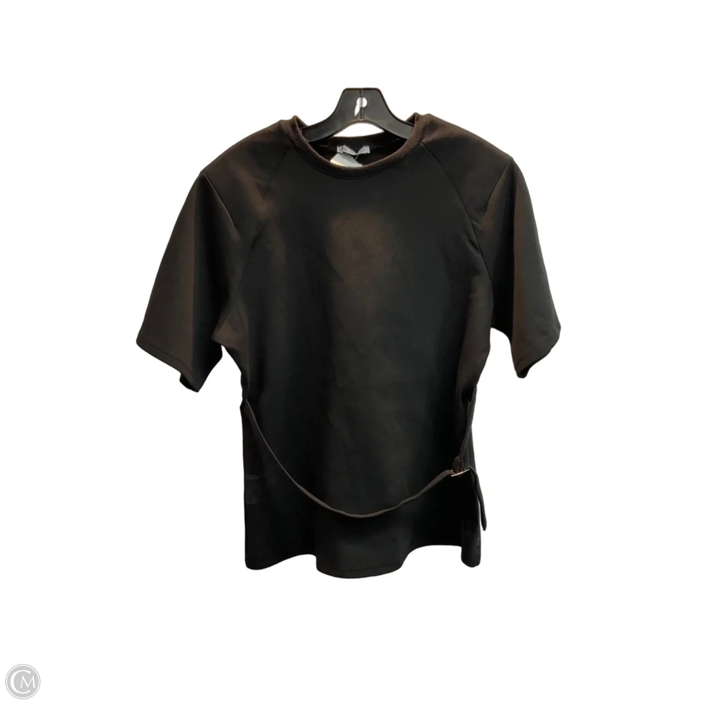 Top Short Sleeve By Zara In Black, Size: S