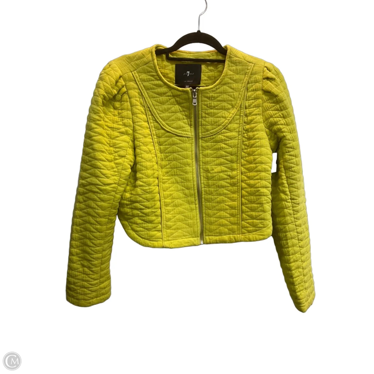 Jacket Puffer & Quilted By 7 For All Mankind In Chartreuse, Size: M