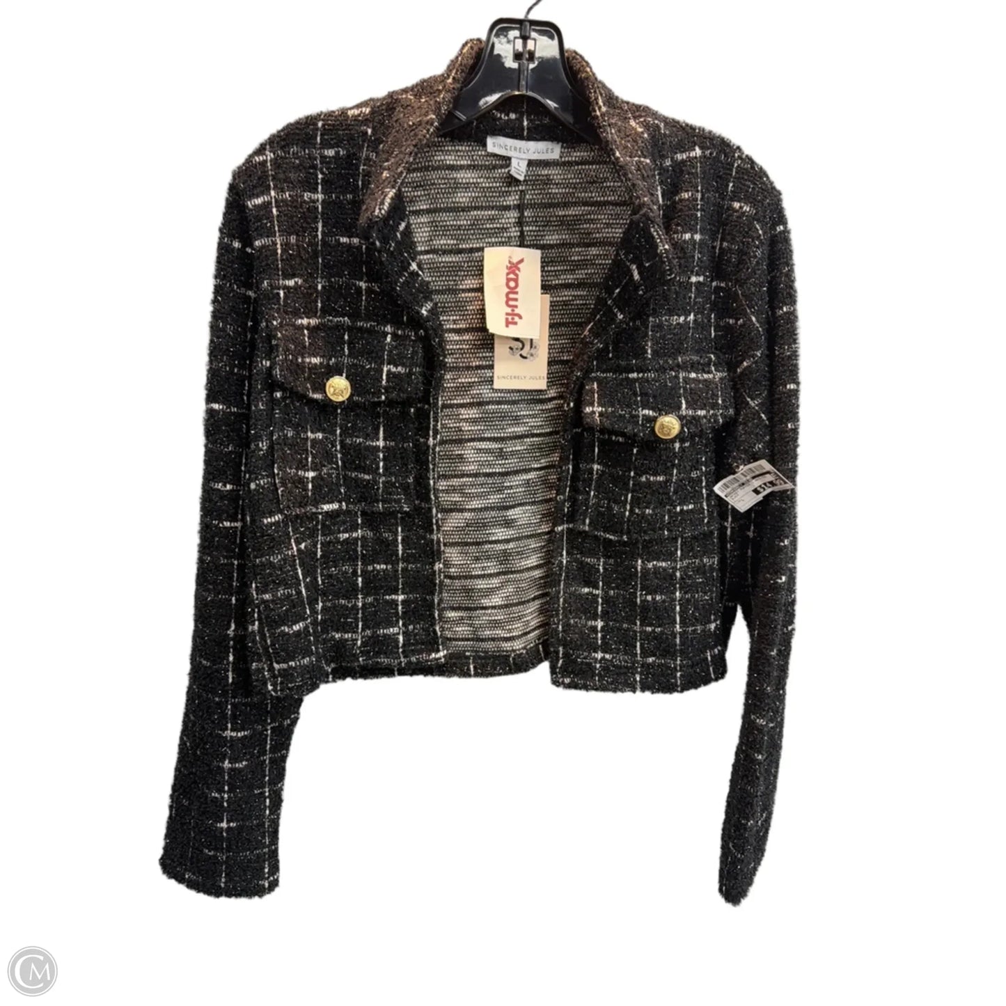 Jacket Puffer & Quilted By Sincerely Jules In Black, Size: L