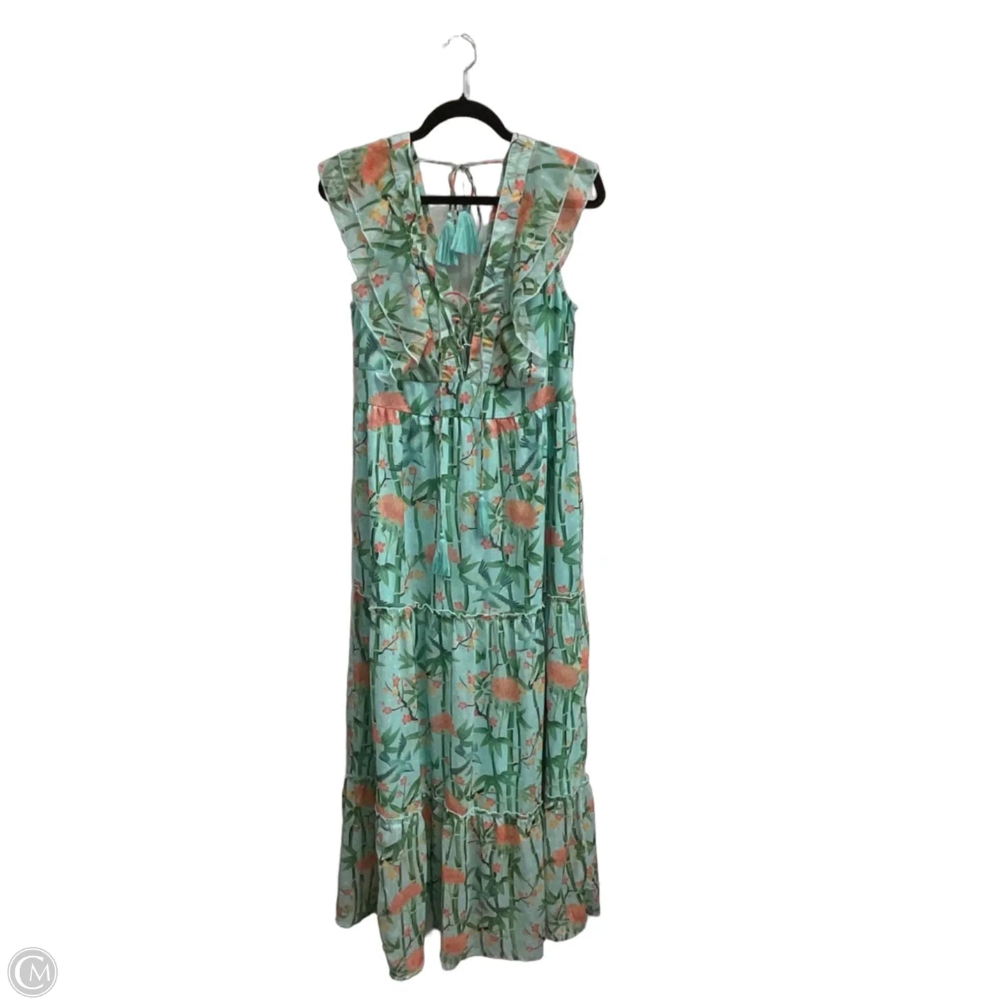 Dress Party Long By Clothes Mentor In Tropical Print, Size: M