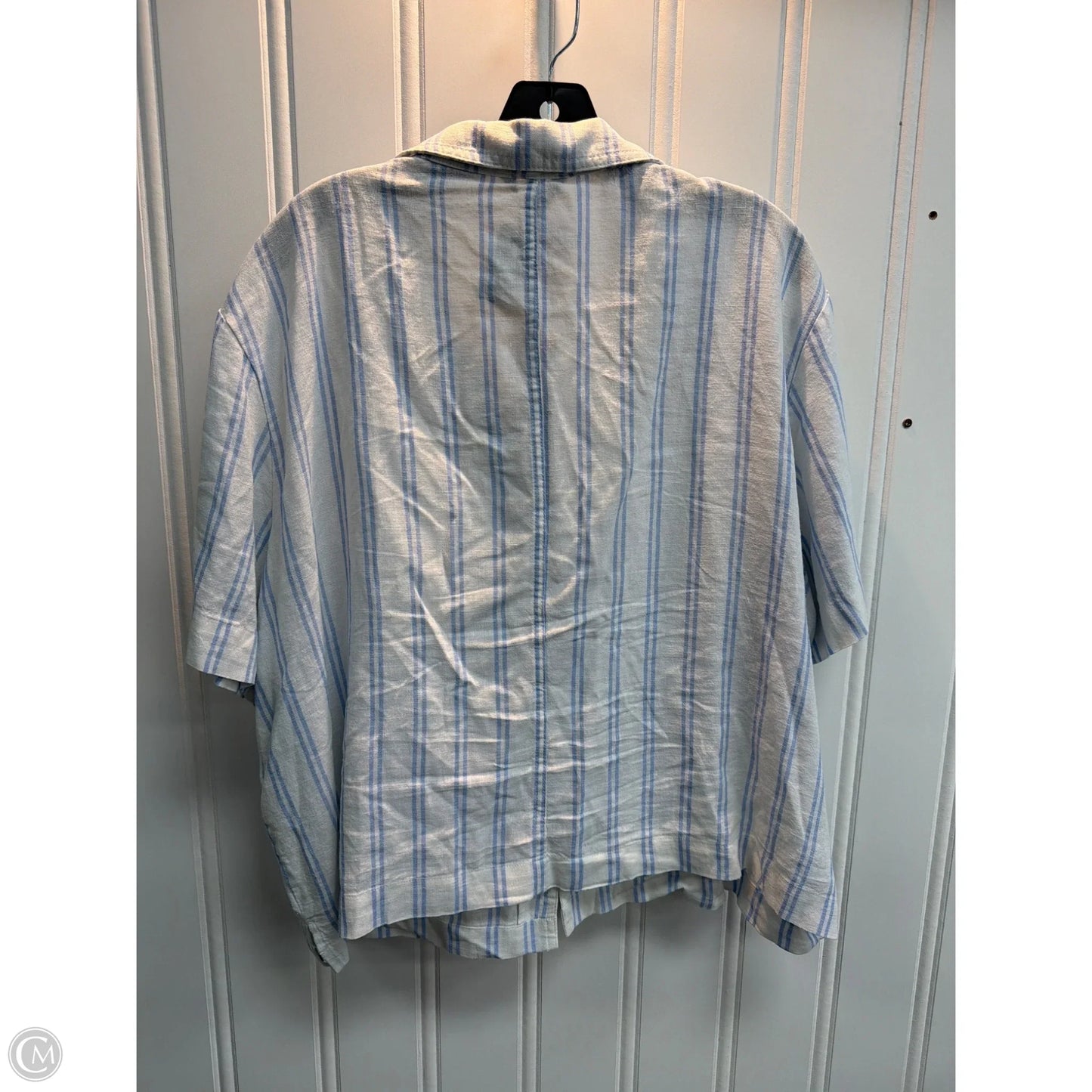 Blouse Short Sleeve By Buffalo David Bitton In Striped Pattern, Size: Xxl