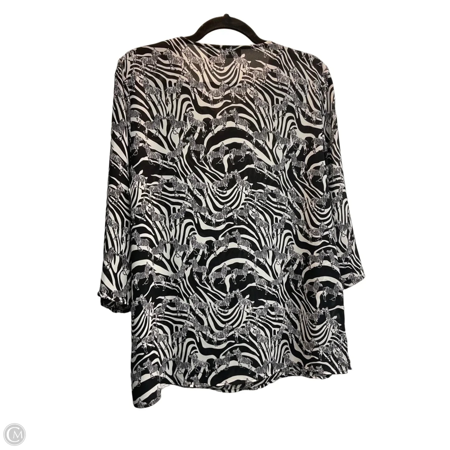Blouse 3/4 Sleeve By Chicos In Zebra Print, Size: M