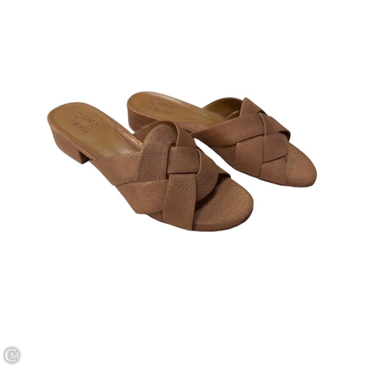 Sandals Heels Block By Naturalizer In Bronze, Size: 8.5