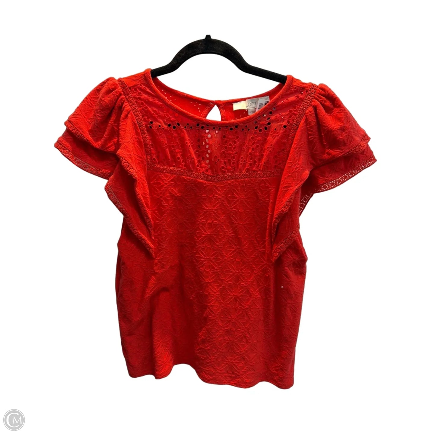 Top Short Sleeve By Loft In Red, Size: S