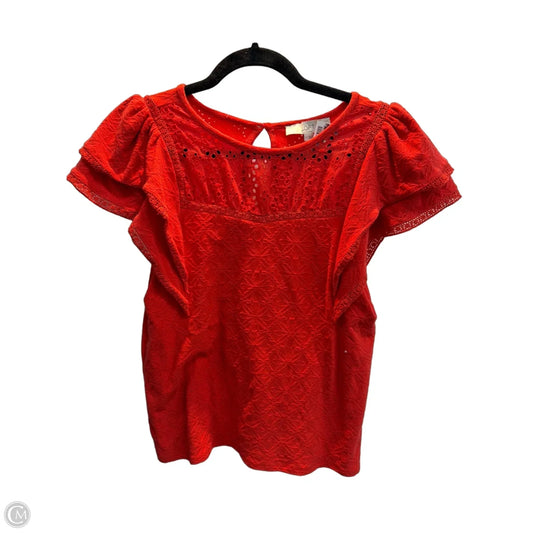 Top Short Sleeve By Loft In Red, Size: S