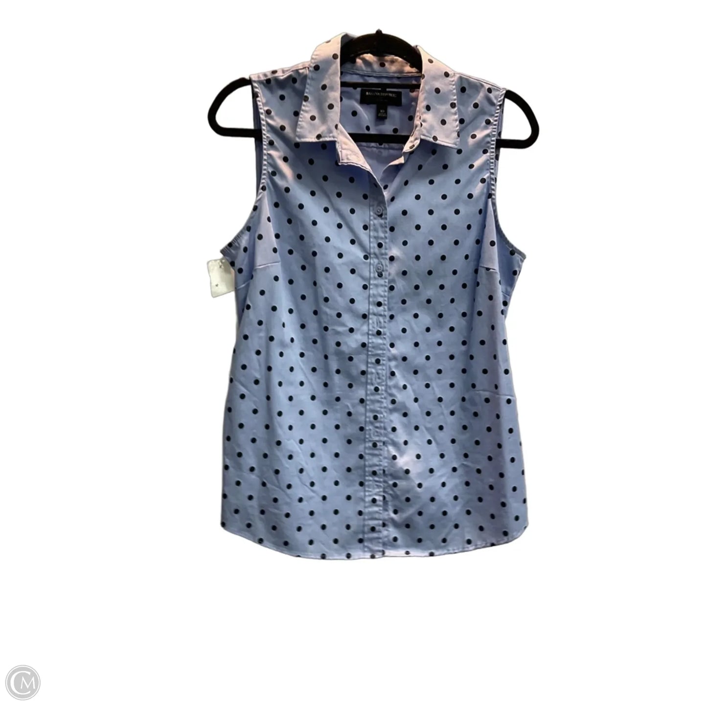 Blouse Sleeveless By Banana Republic In Polkadot Pattern, Size: M