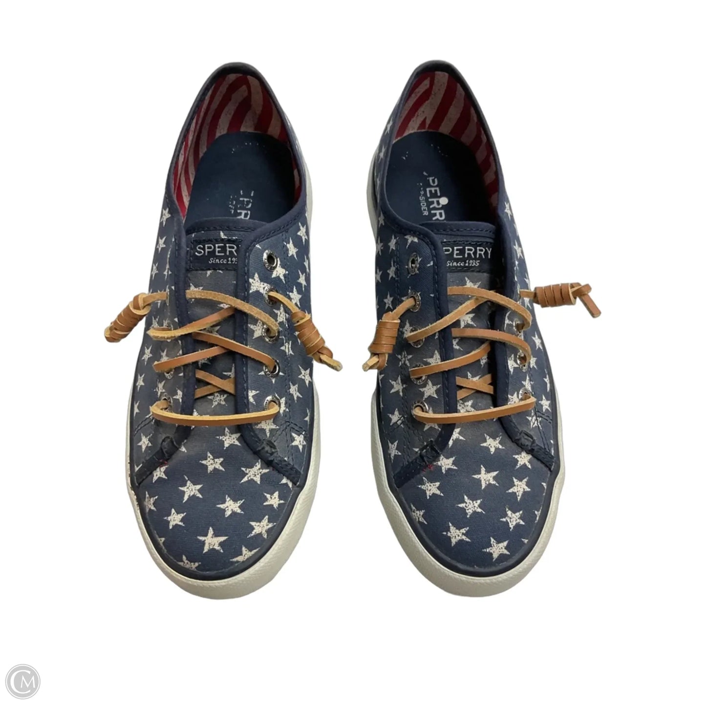 Shoes Sneakers By Sperry In Blue Red & White, Size: 7