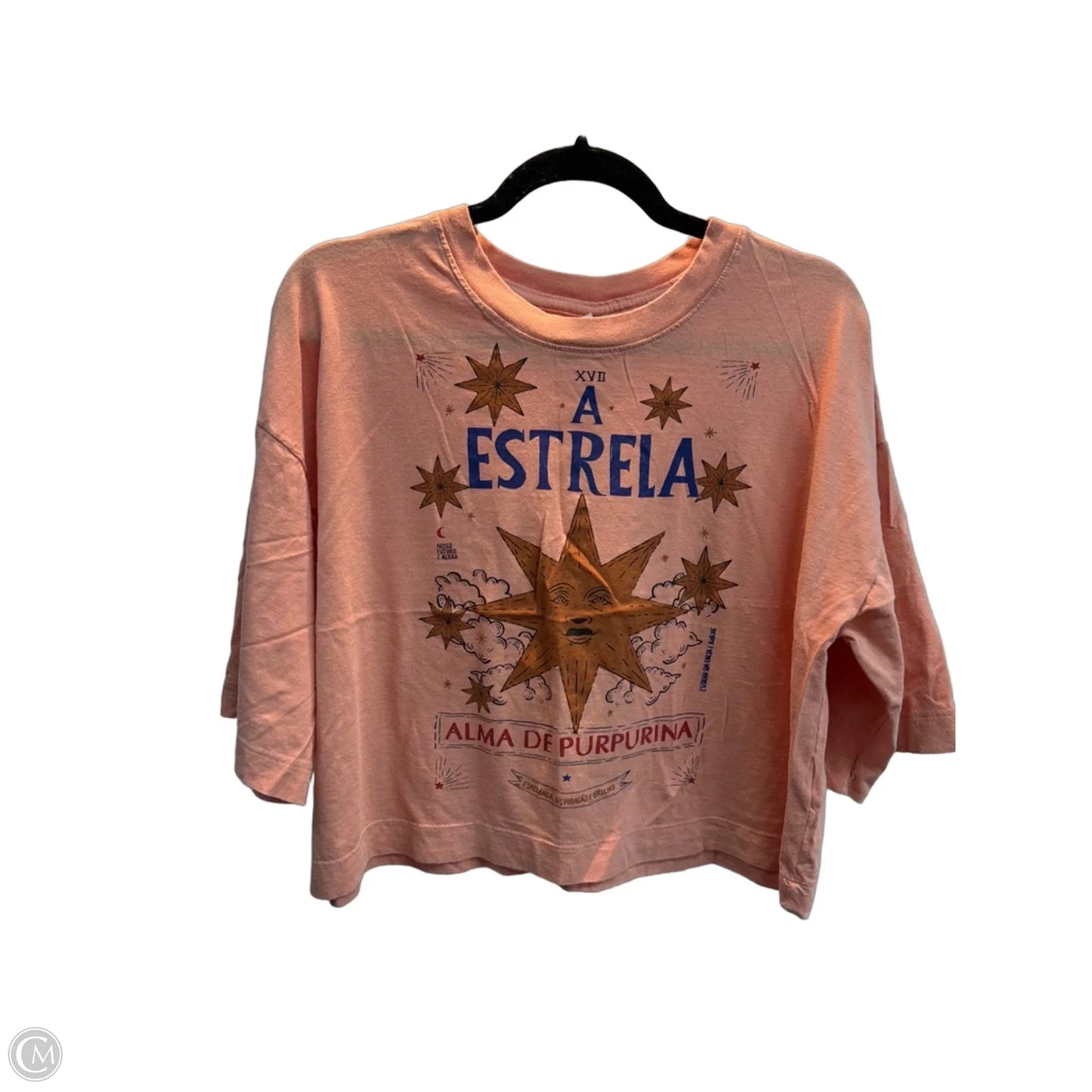 Top Short Sleeve By Farm Rio In Pink, Size: M