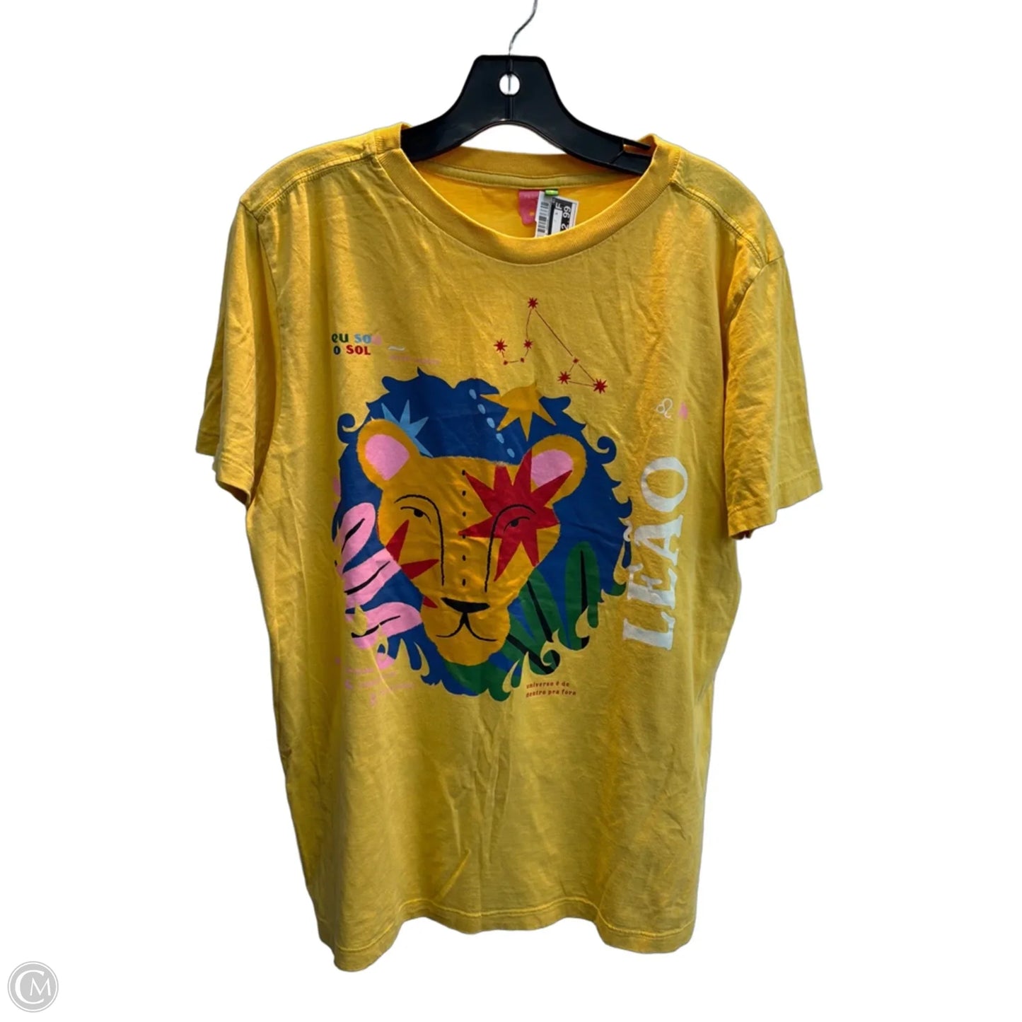 Top Short Sleeve Basic By Farm Rio In Gold, Size: S