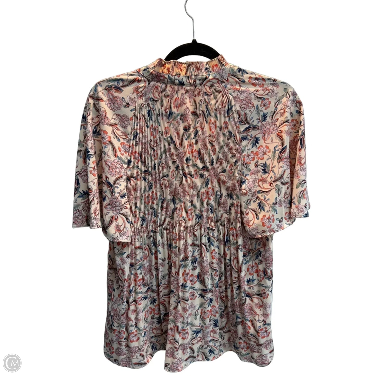 Blouse Short Sleeve By Lauren By Ralph Lauren In Floral Print, Size: L