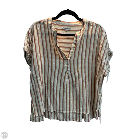 Top Short Sleeve By Madewell In Striped Pattern, Size: M