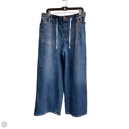 Jeans Wide Leg By Express In Blue Denim, Size: 12