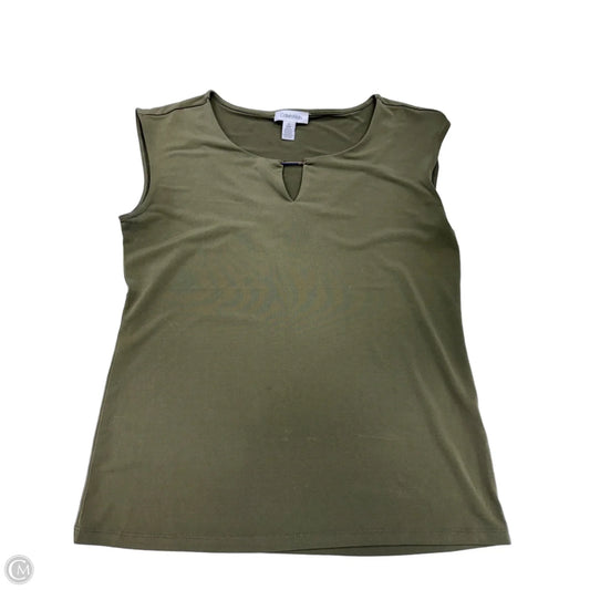 Top Sleeveless By Calvin Klein In Green, Size: S