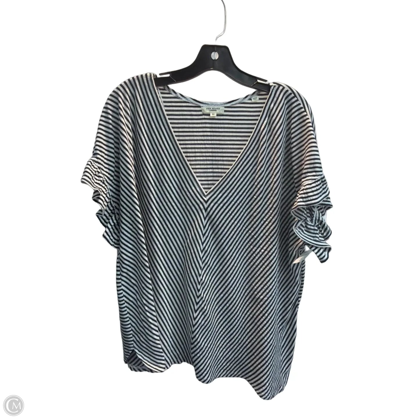 Top Short Sleeve By Max Studio In Striped Pattern, Size: 3x