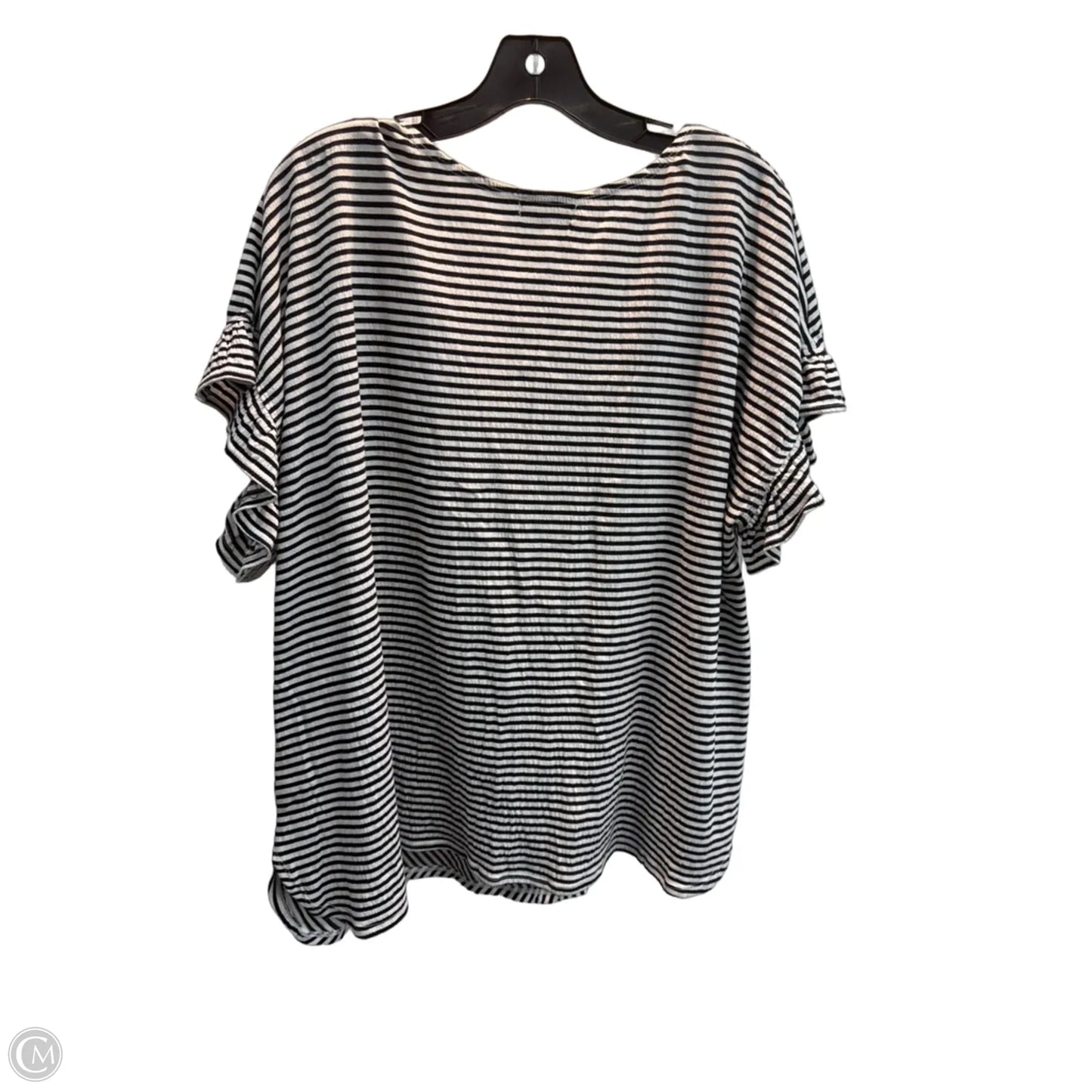 Top Short Sleeve By Max Studio In Striped Pattern, Size: 3x