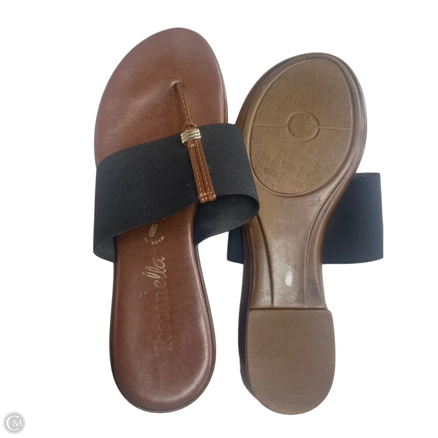 Sandals Flip Flops By Toscanella In Black, Size: 9