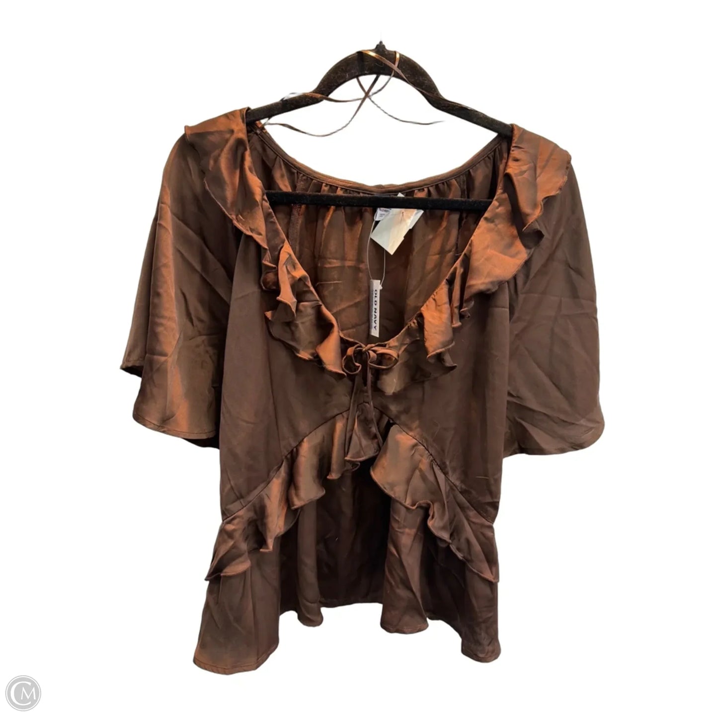 Top Short Sleeve By Old Navy In Brown, Size: Xl