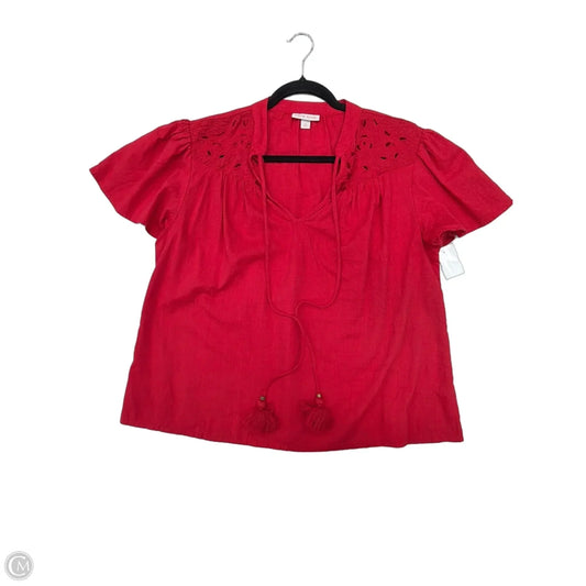 Top Short Sleeve By Knox Rose In Red, Size: M