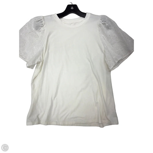 Top Short Sleeve By A New Day In White, Size: L