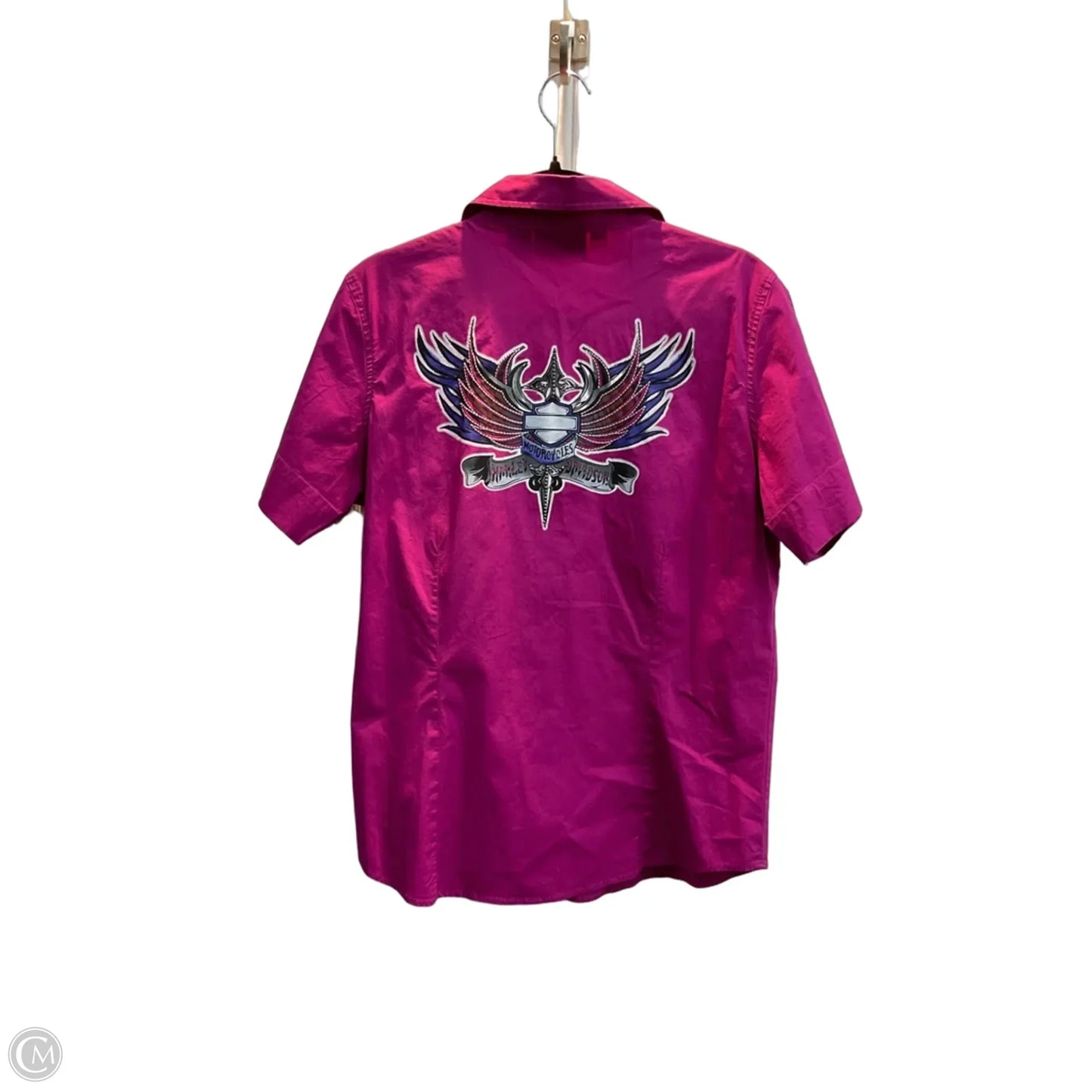 Top Short Sleeve By Harley Davidson In Pink, Size: L