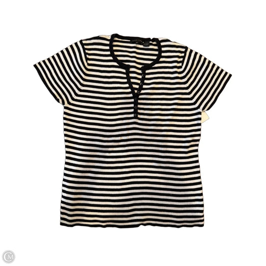 Top Short Sleeve By Jeanne Pierre In Striped Pattern, Size: Xl