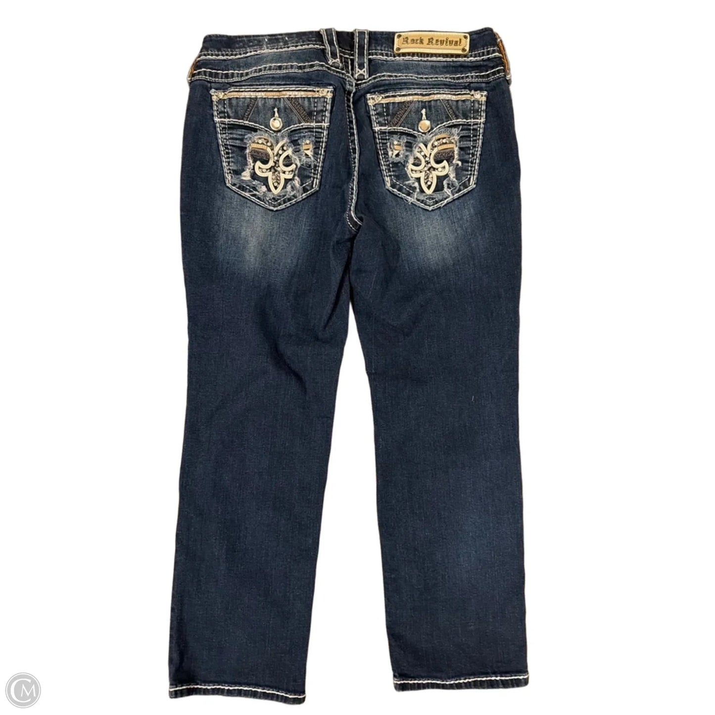 Capris By Rock Revival In Blue Denim, Size: 12