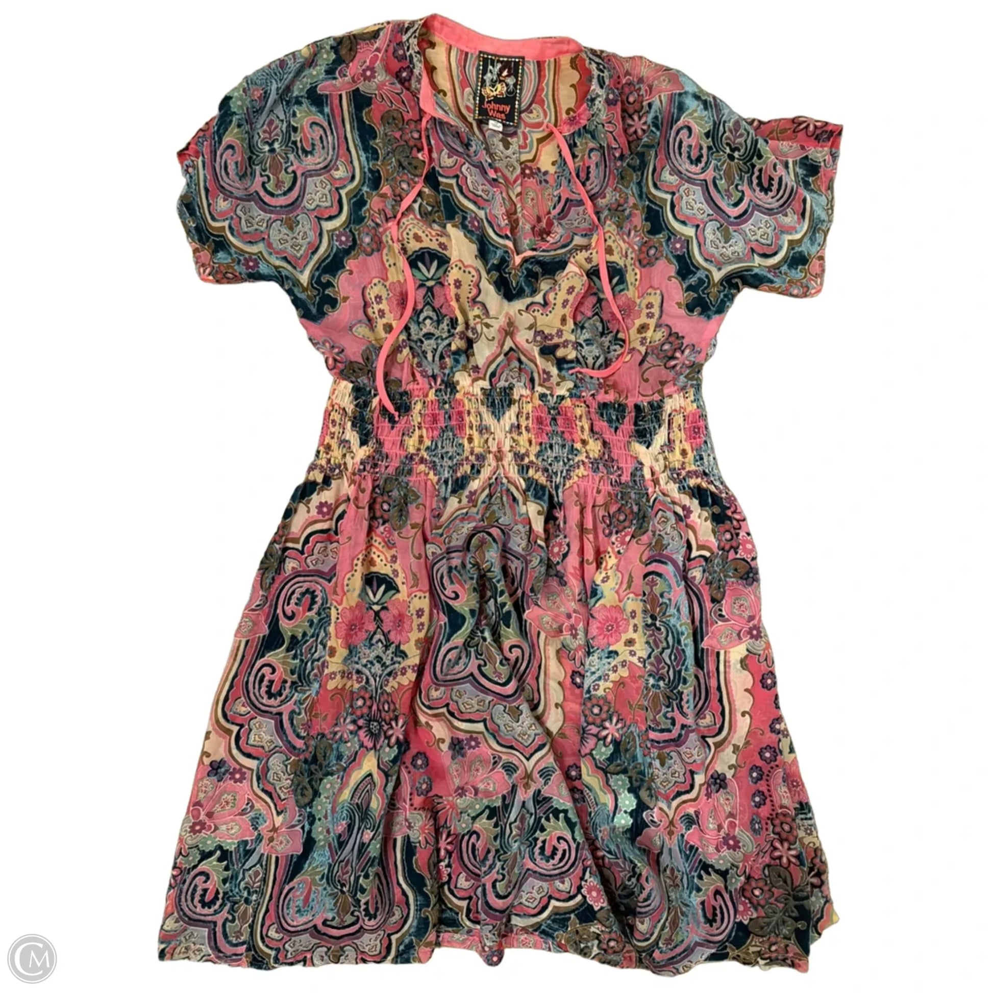 Dress Casual Midi By Johnny Was In Pink, Size: Xs