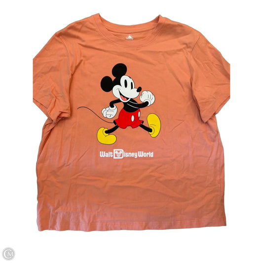 Top Short Sleeve Basic By Disney In Orange, Size: L