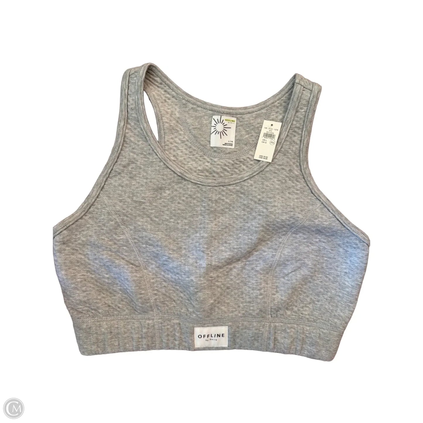 Athletic Bra By Offline In Grey, Size: L
