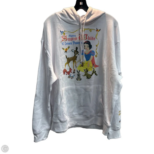 Sweatshirt Hoodie By Disney In White, Size: L