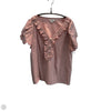 Top Short Sleeve By Max Studio In Plaid Pattern, Size: M