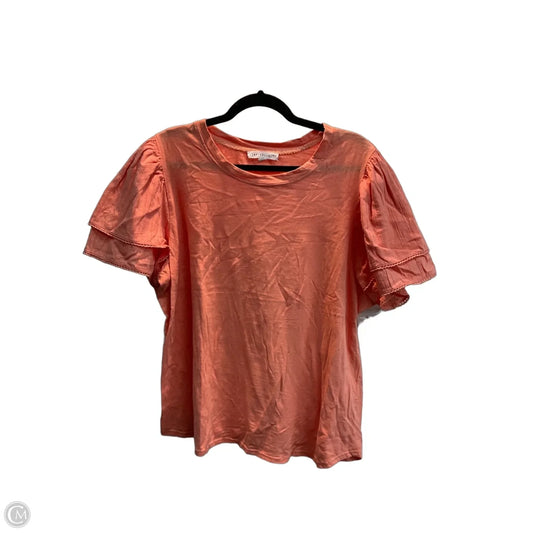 Top Short Sleeve By Jane And Delancey In Peach, Size: 2x