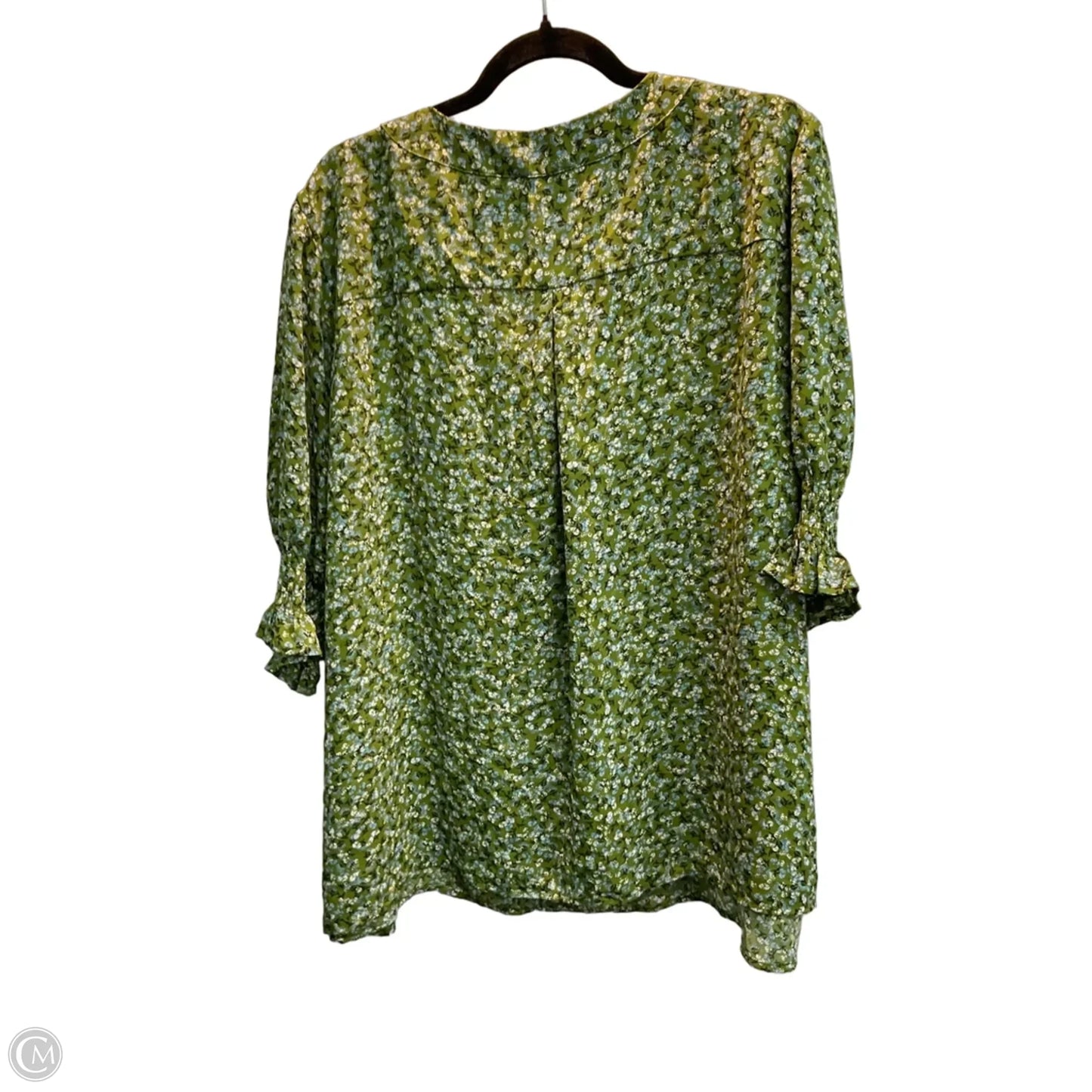 Blouse Short Sleeve By Clothes Mentor In Green, Size: 3x