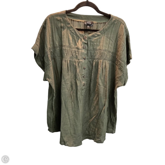 Top Short Sleeve By Blu Pepper In Green, Size: 3x