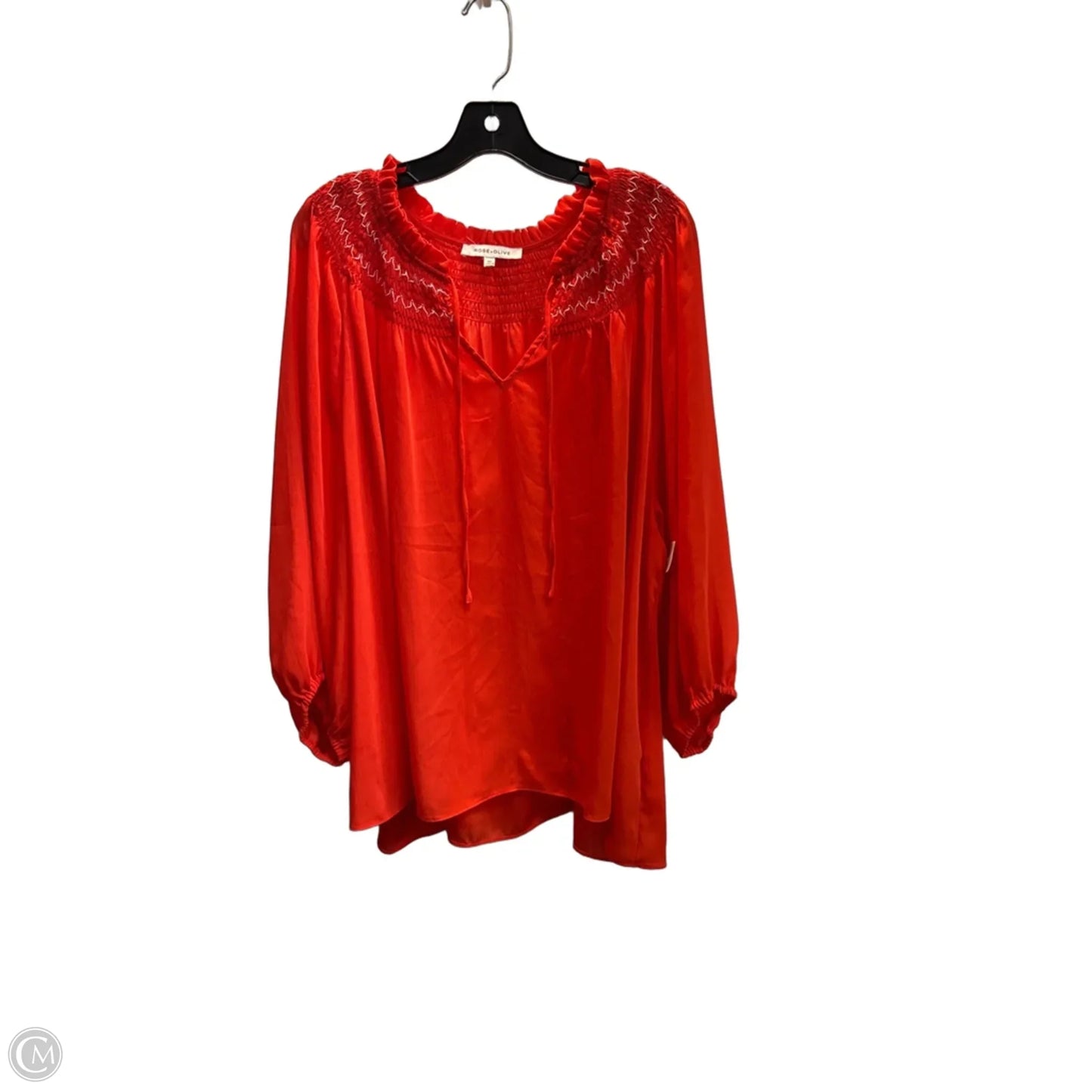 Blouse 3/4 Sleeve By Rose And Olive In Orange, Size: 3x