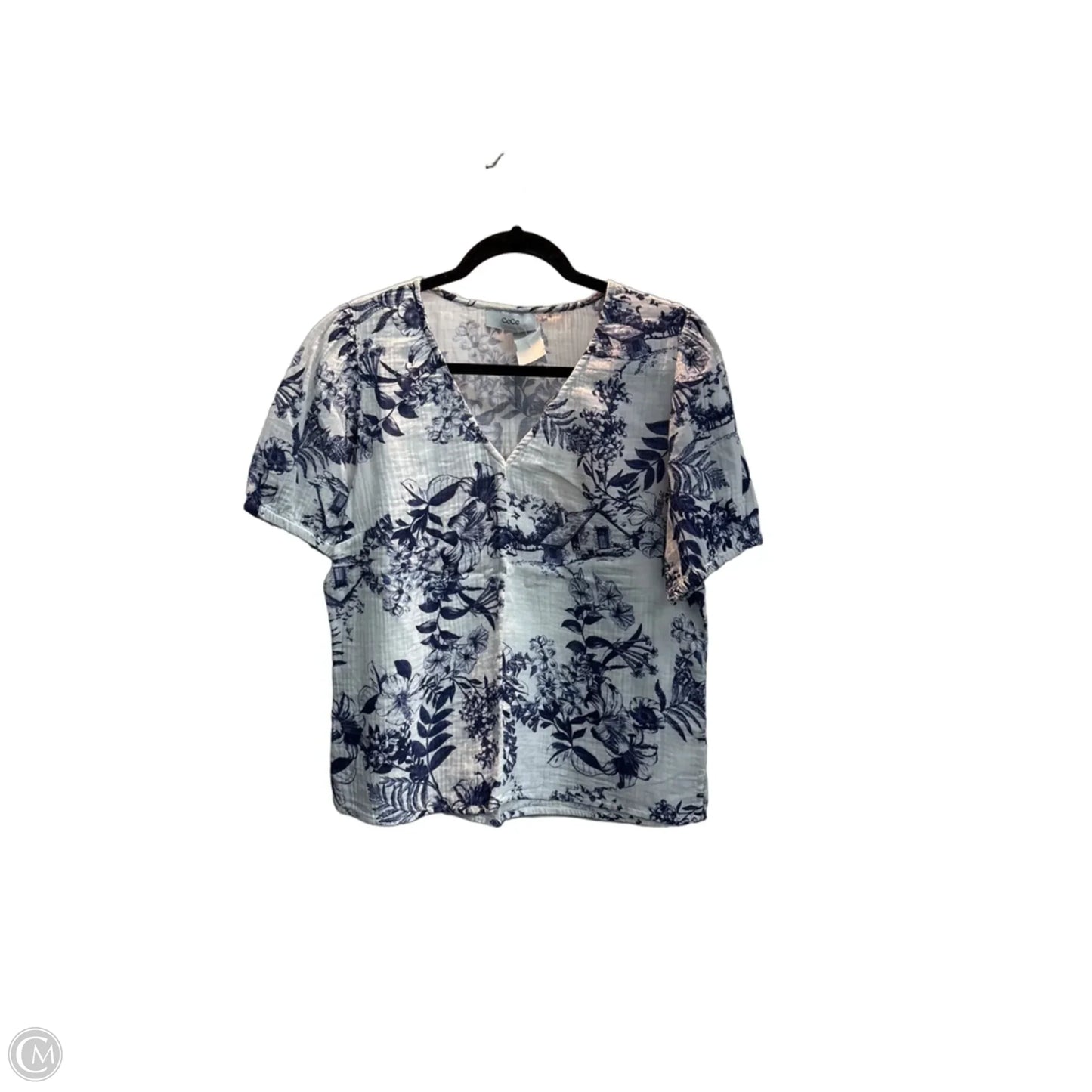 Top Short Sleeve By Cece In Floral Print, Size: M