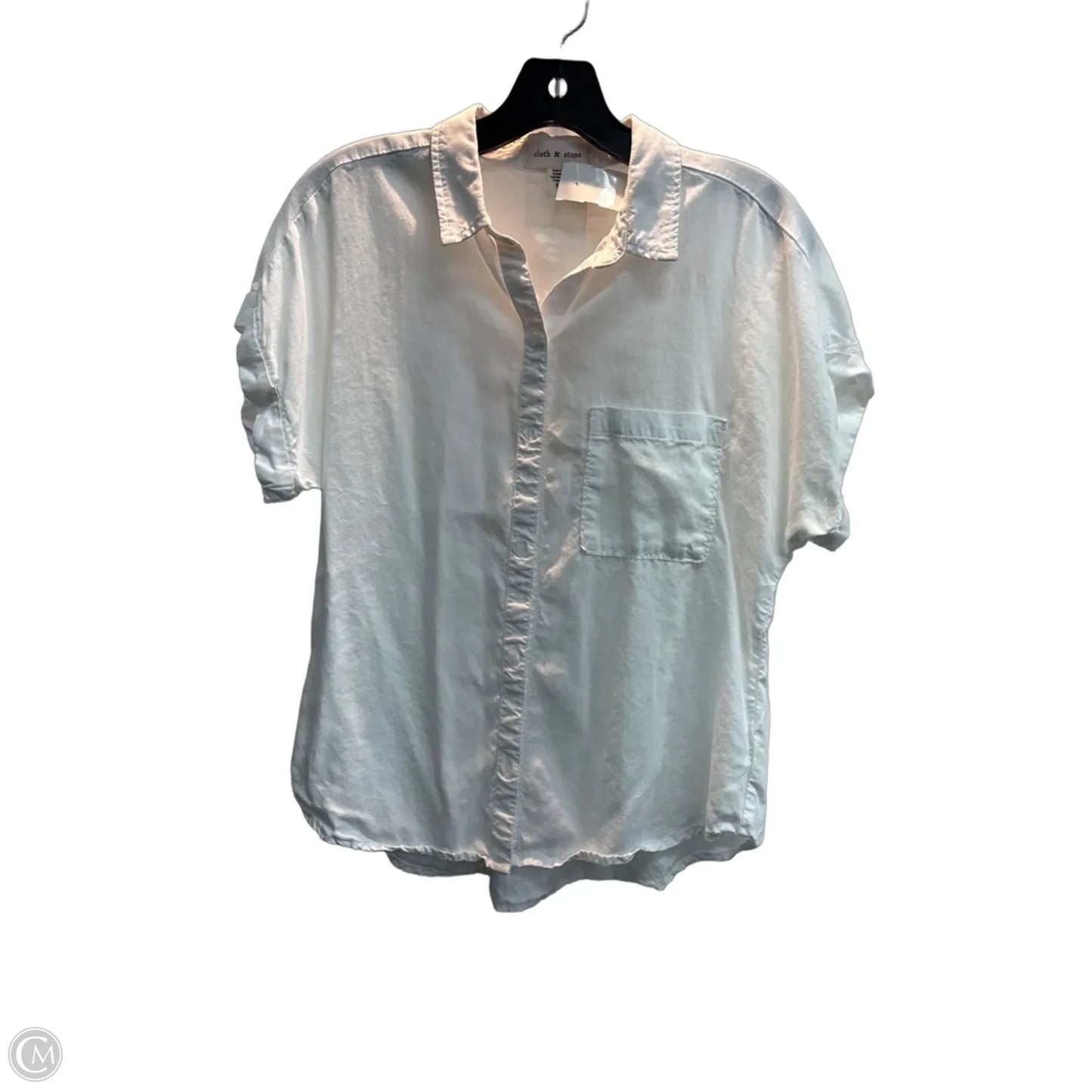 Blouse Short Sleeve By Cloth & Stone In White, Size: S