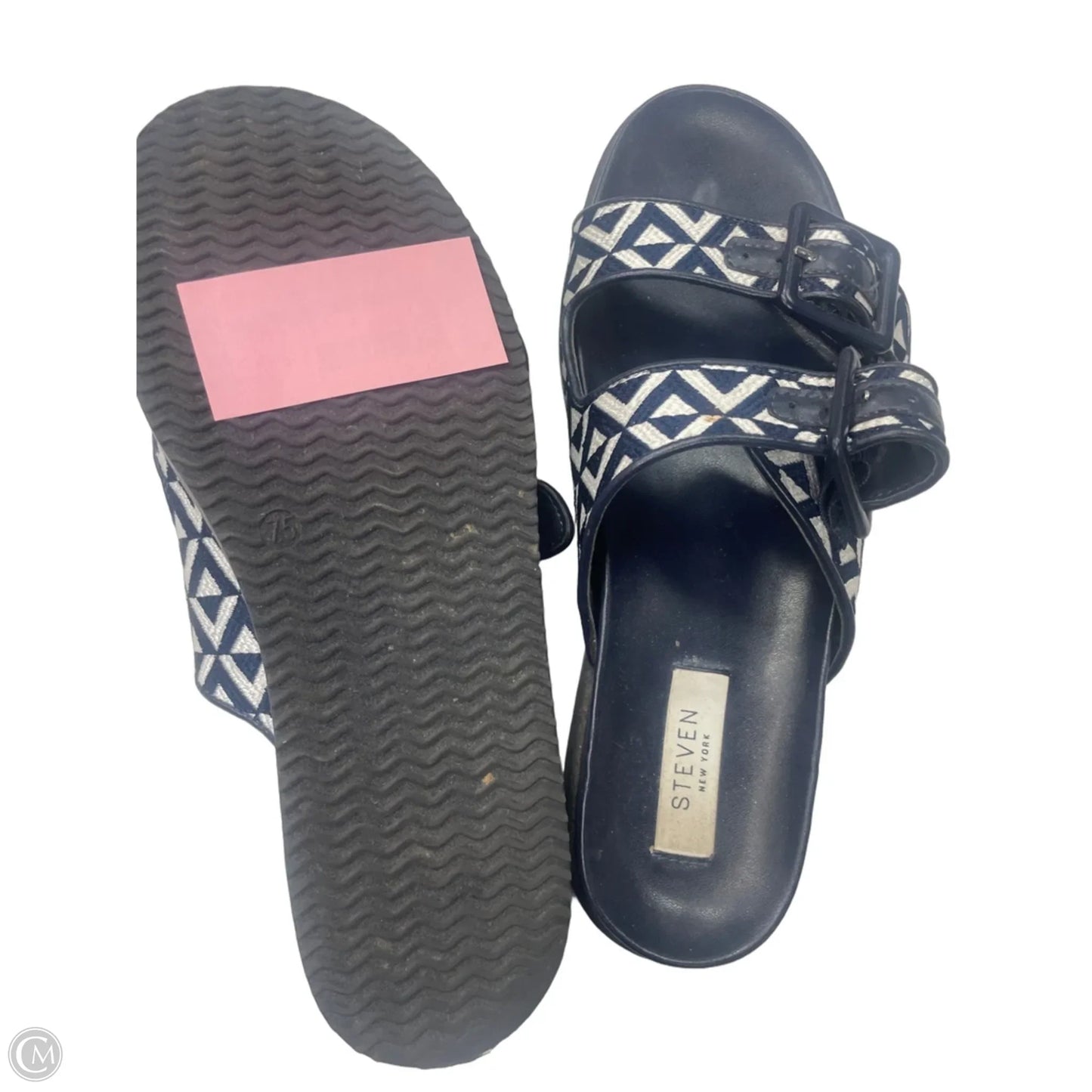 Sandals Flats By Steve Madden In Navy, Size: 7.5