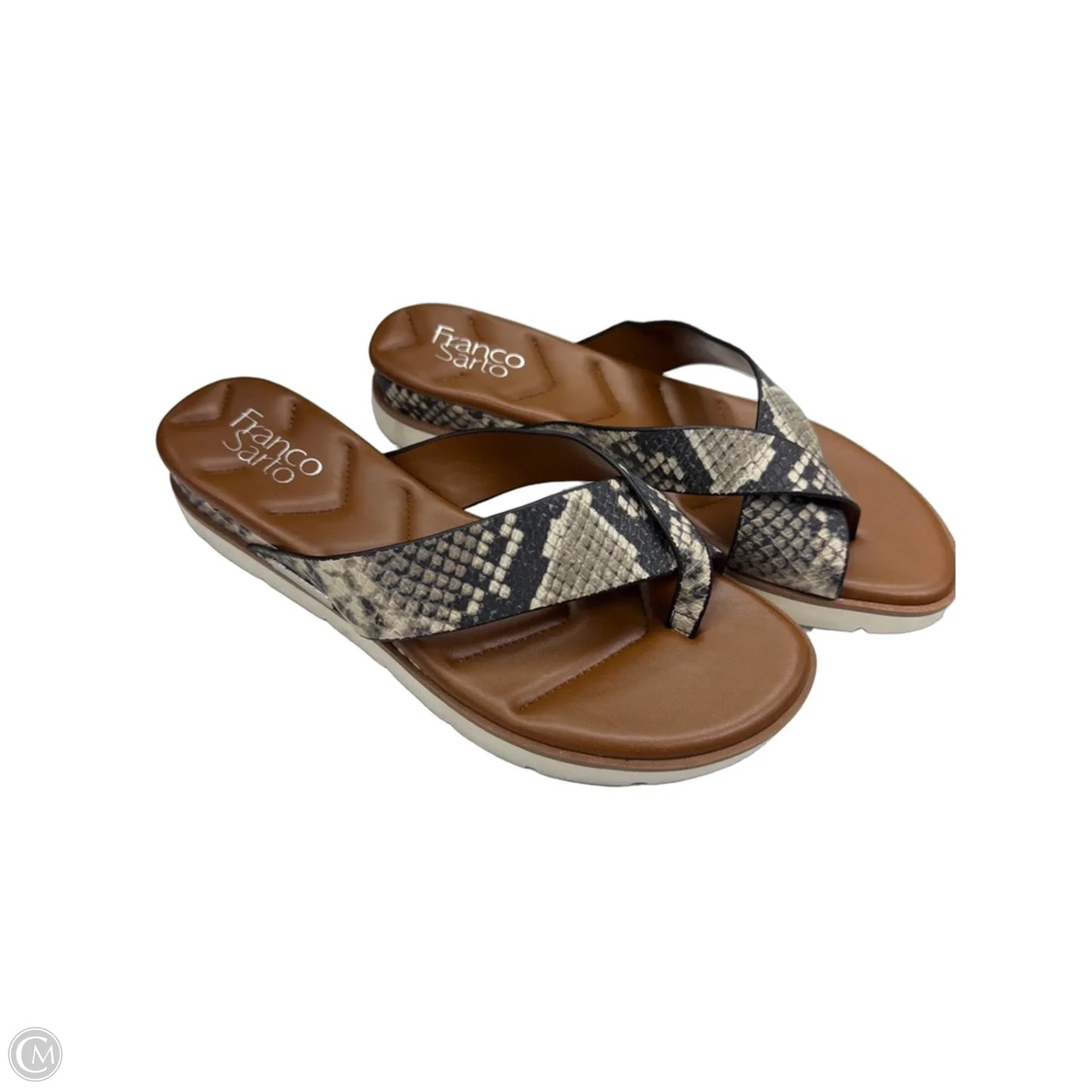 Sandals Heels Platform By Franco Sarto In Snakeskin Print, Size: 8.5