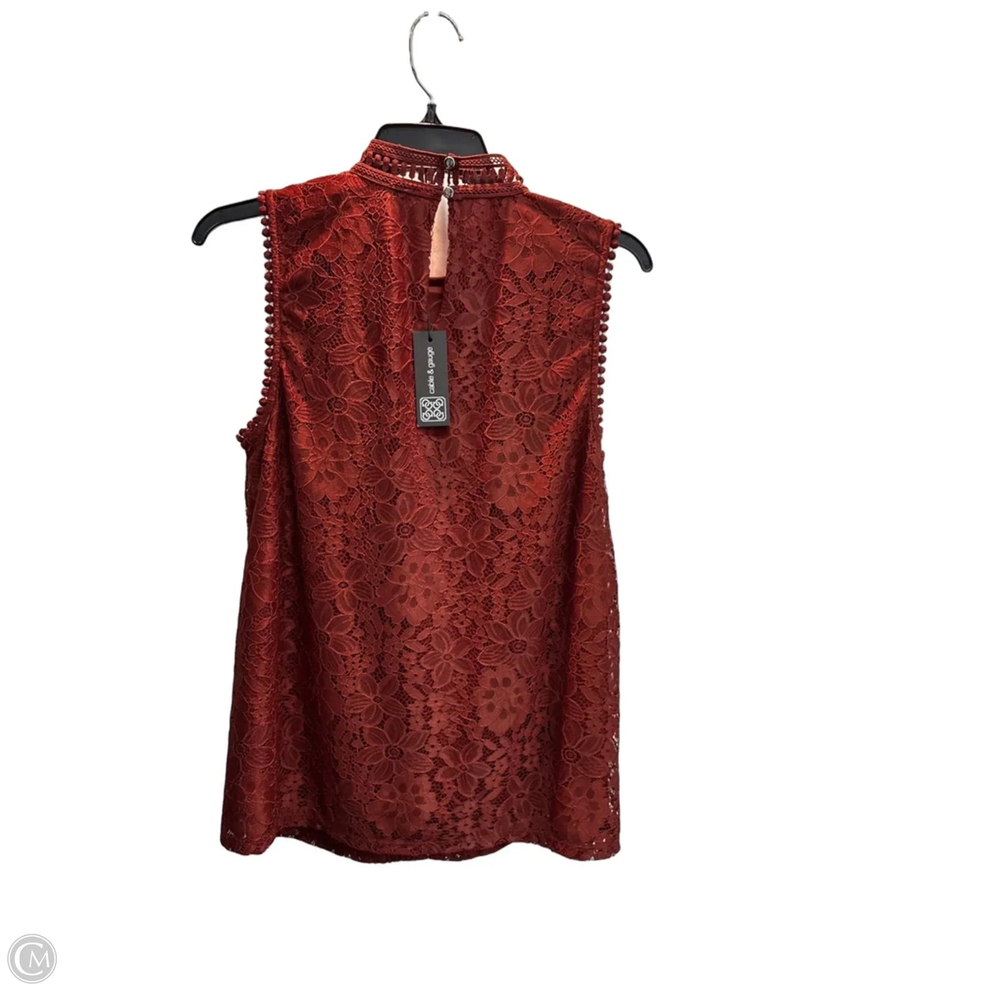 Top Sleeveless By Cable And Gauge In Bronze, Size: L